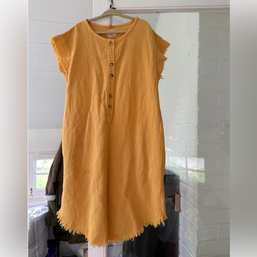 Nico Nico Marigold textured cotton dress